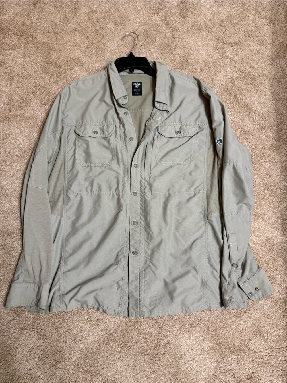 Kuhl Airspeed Long sleeve Button Up Large Cloud Gray